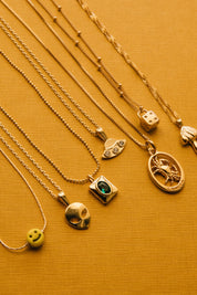 Gold Mushroom Charm Necklace