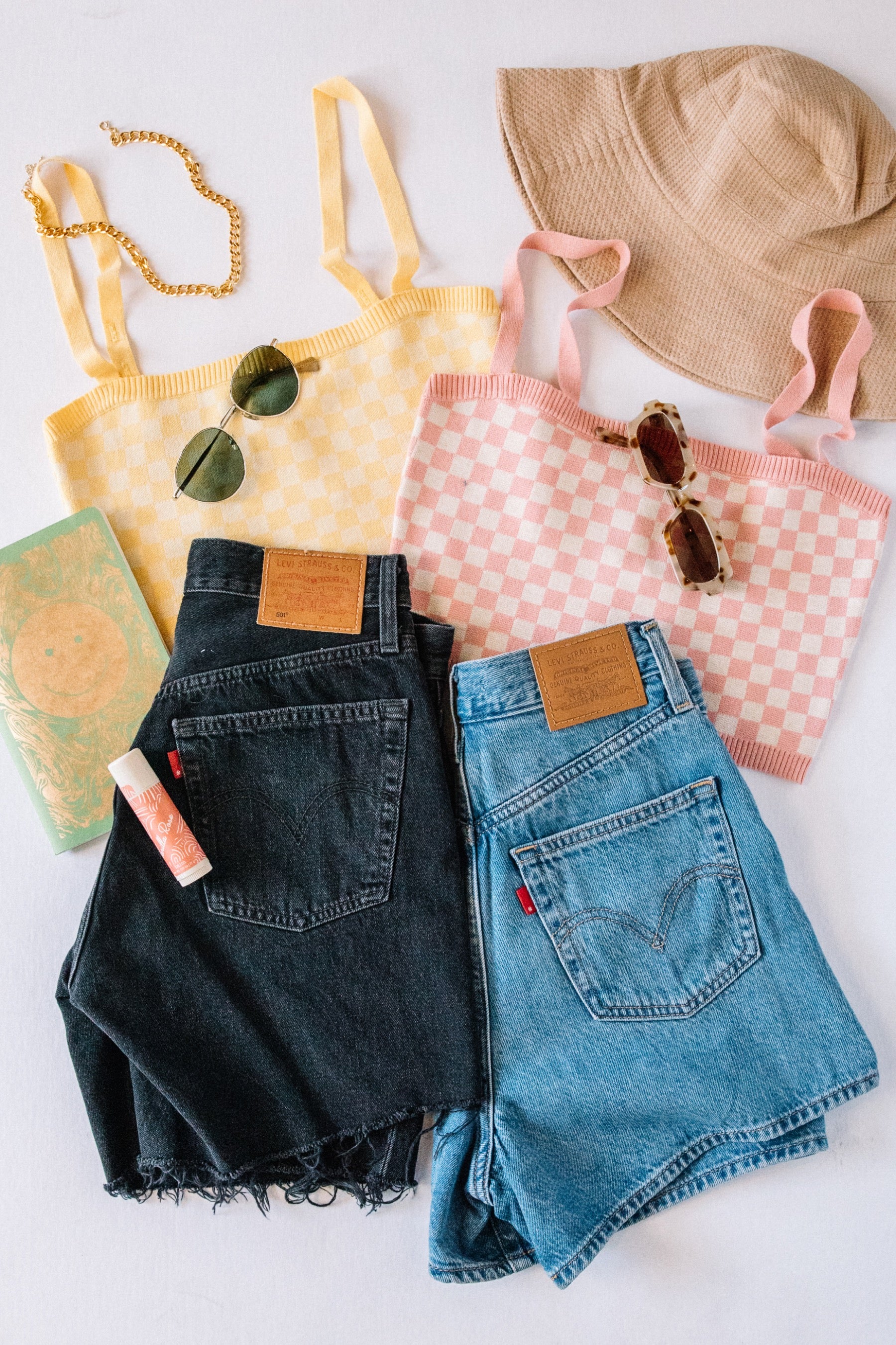 Blush Gingham Crop Tank