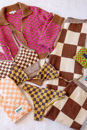 Brown Check Super High Brief