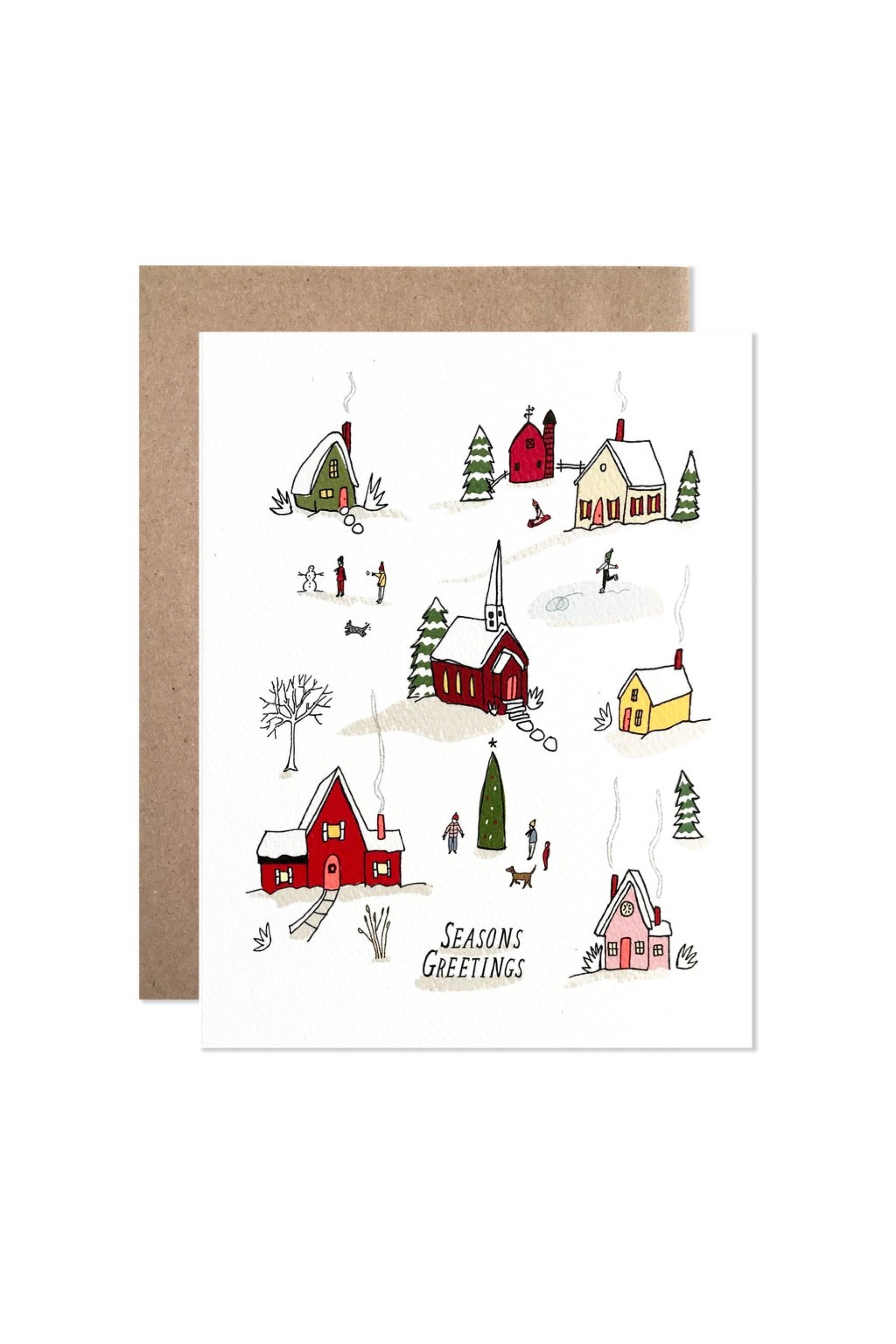 Seasons Greetings Village Card
