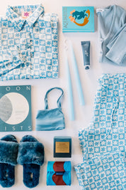 Blue Daisy Check Bailey PJ Set