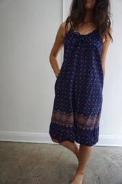 Navy Printed Sun Dress