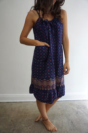 Navy Printed Sun Dress