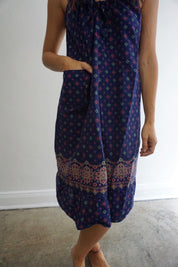 Navy Printed Sun Dress