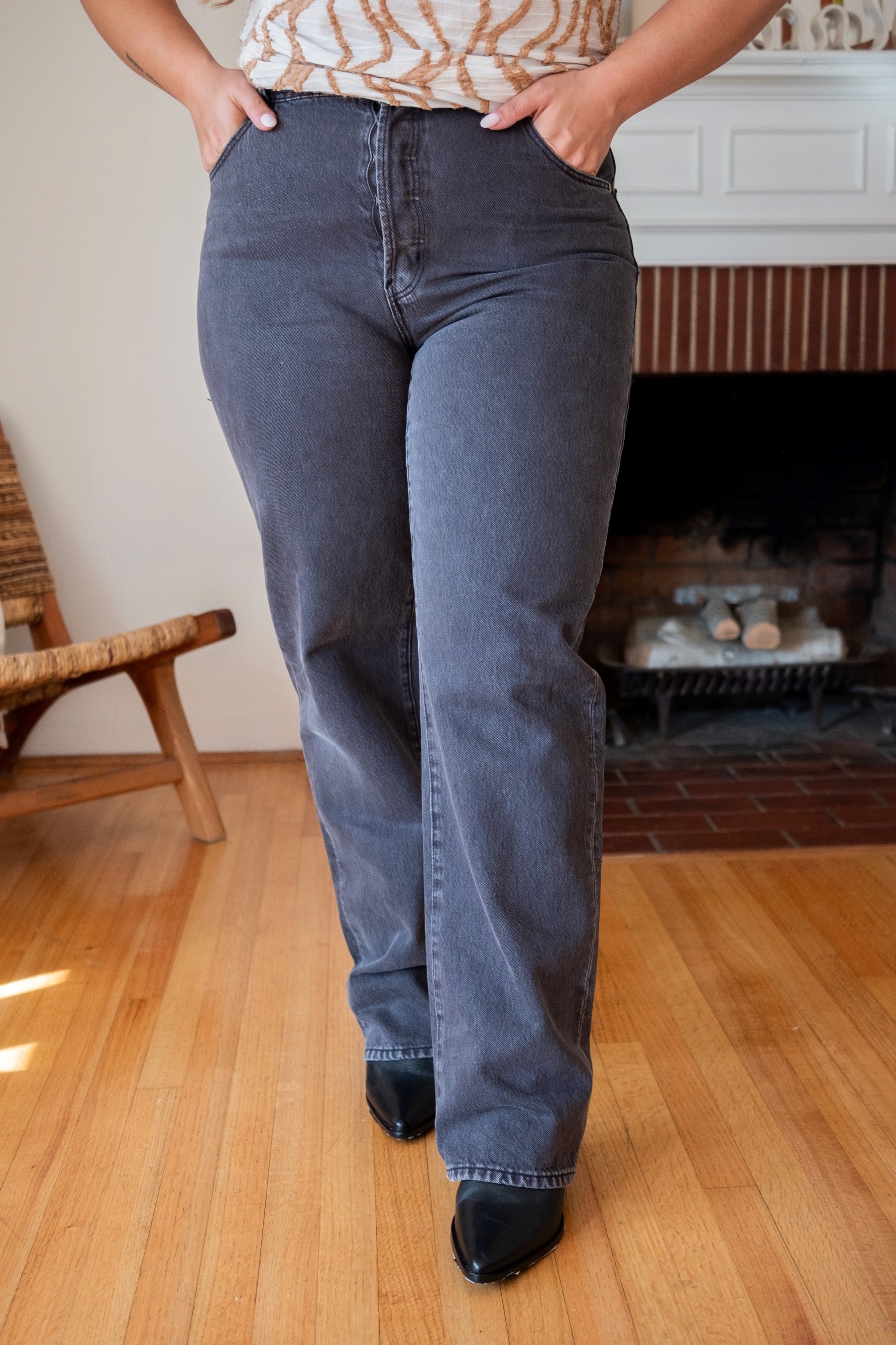 Vintage Black Classic Straight Jeans