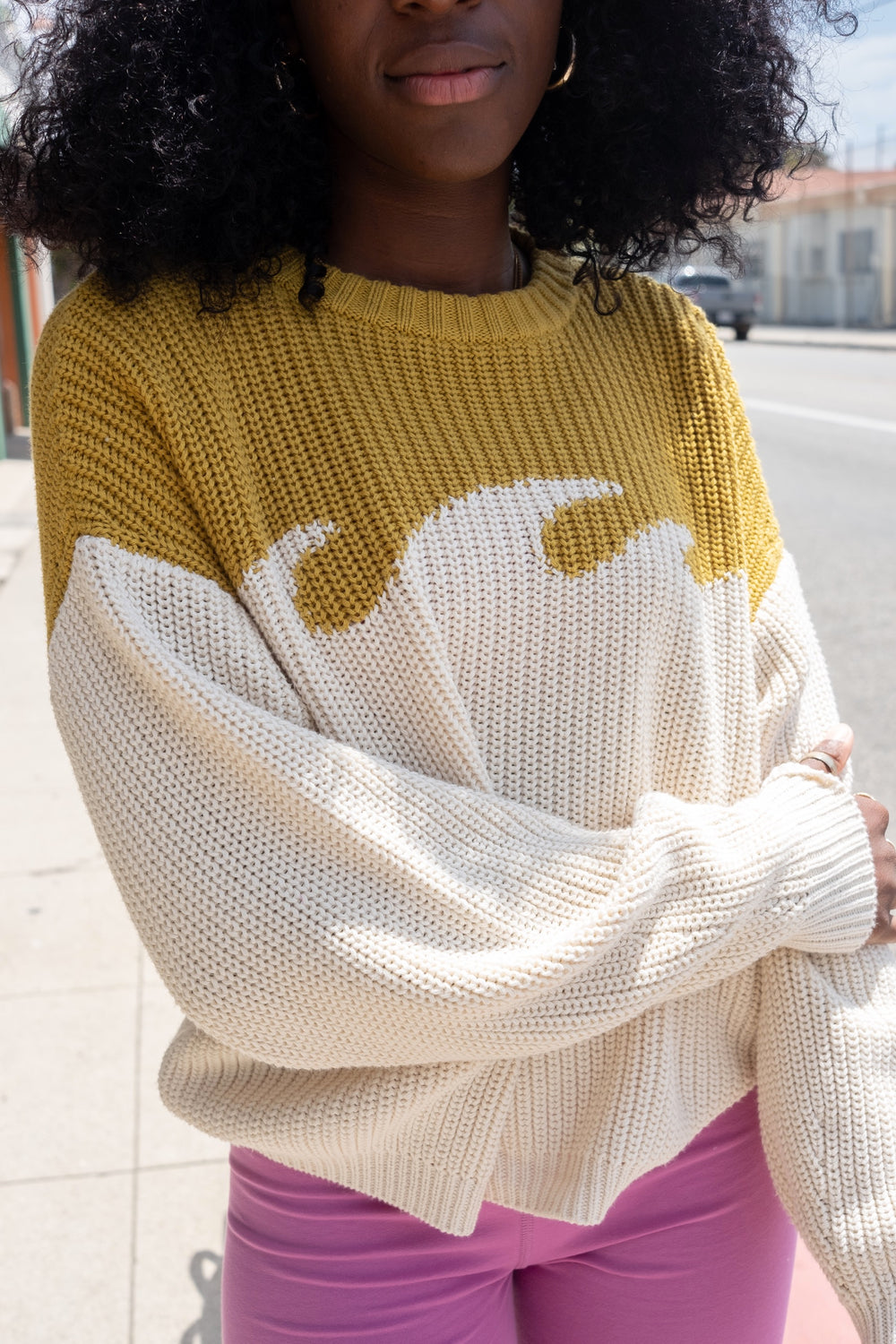 Chartreuse Wave Sweater