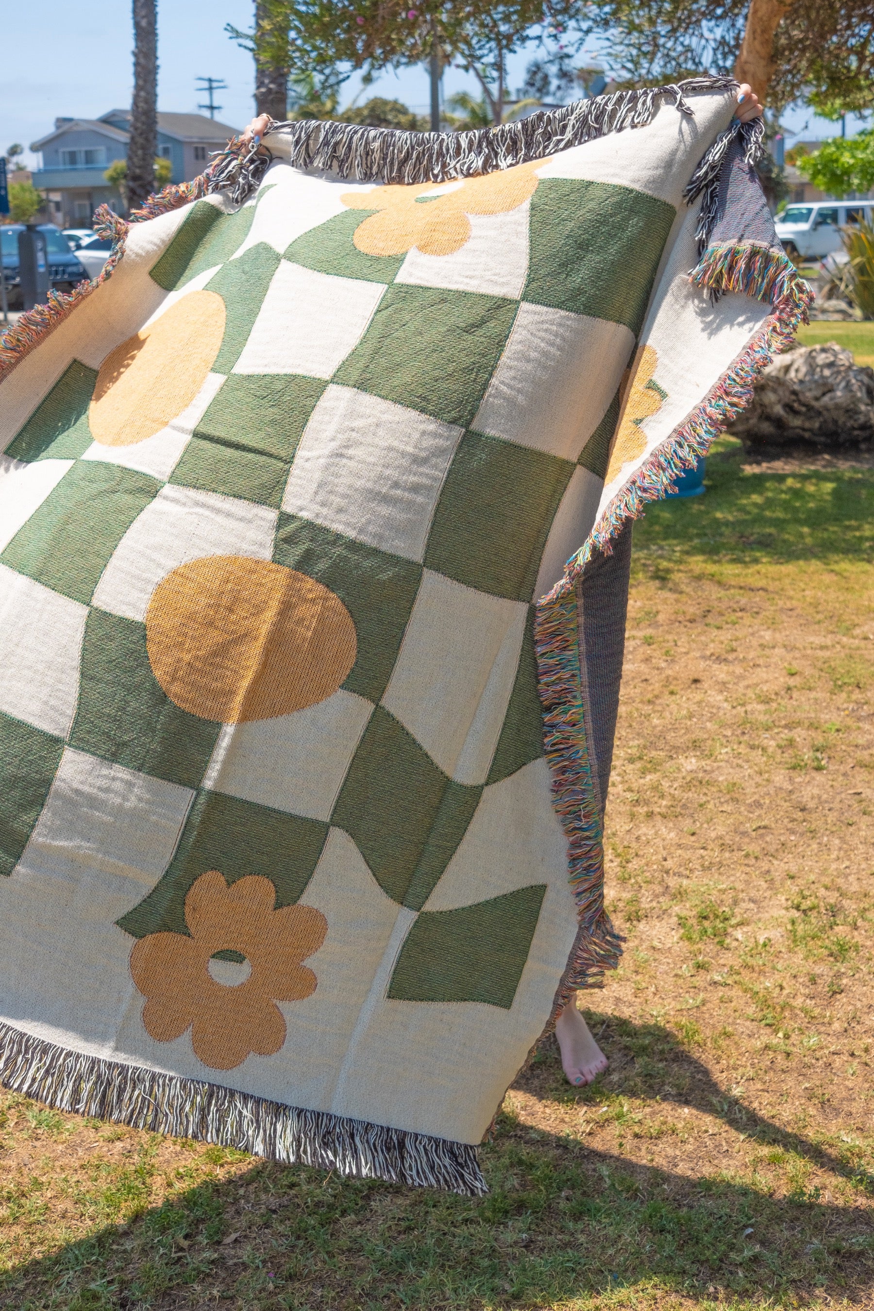 Checkered Flower Blanket