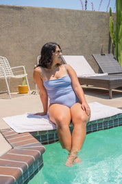 Periwinkle Ruched Maillot