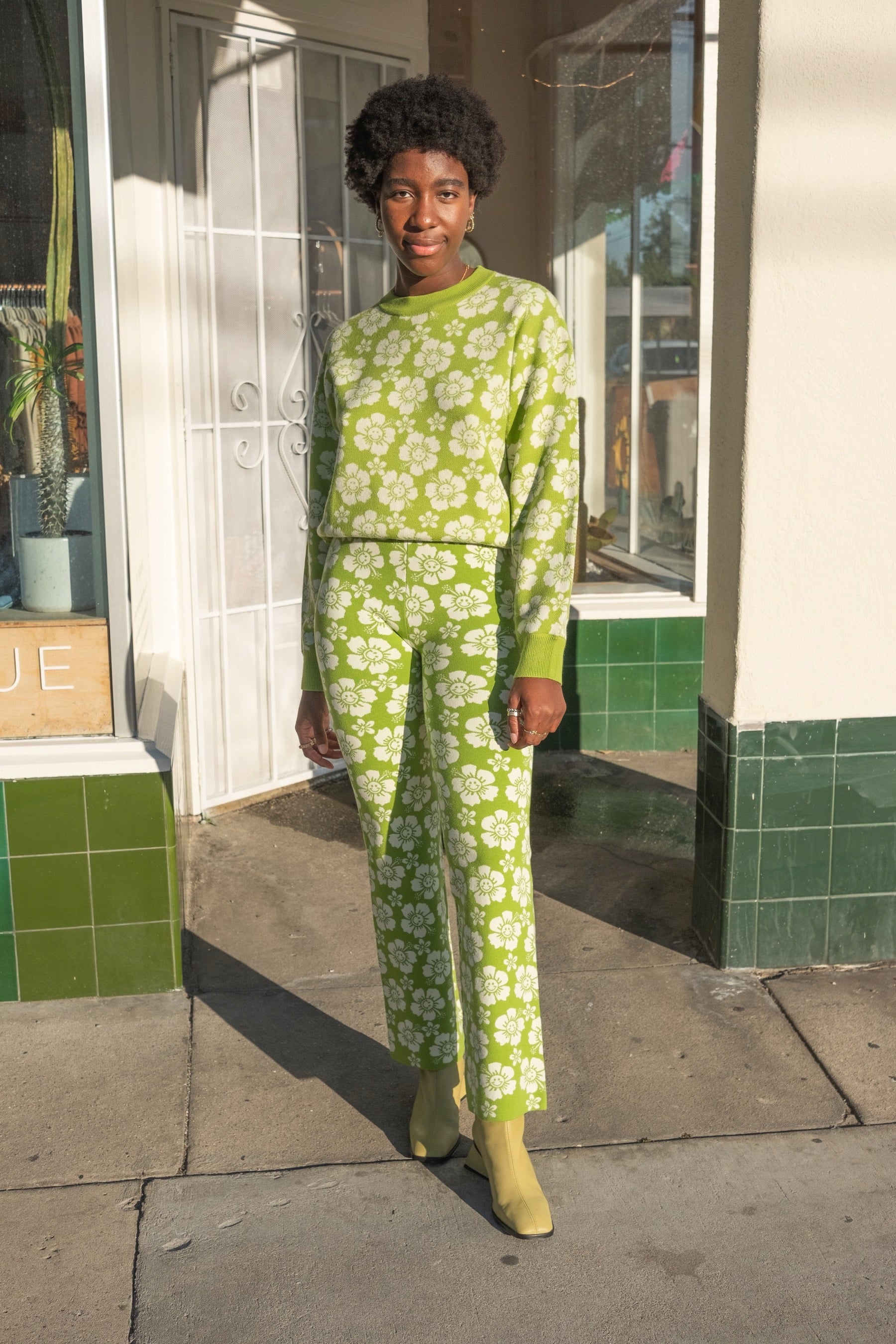 Olive Happy Hawaii Knit Pant