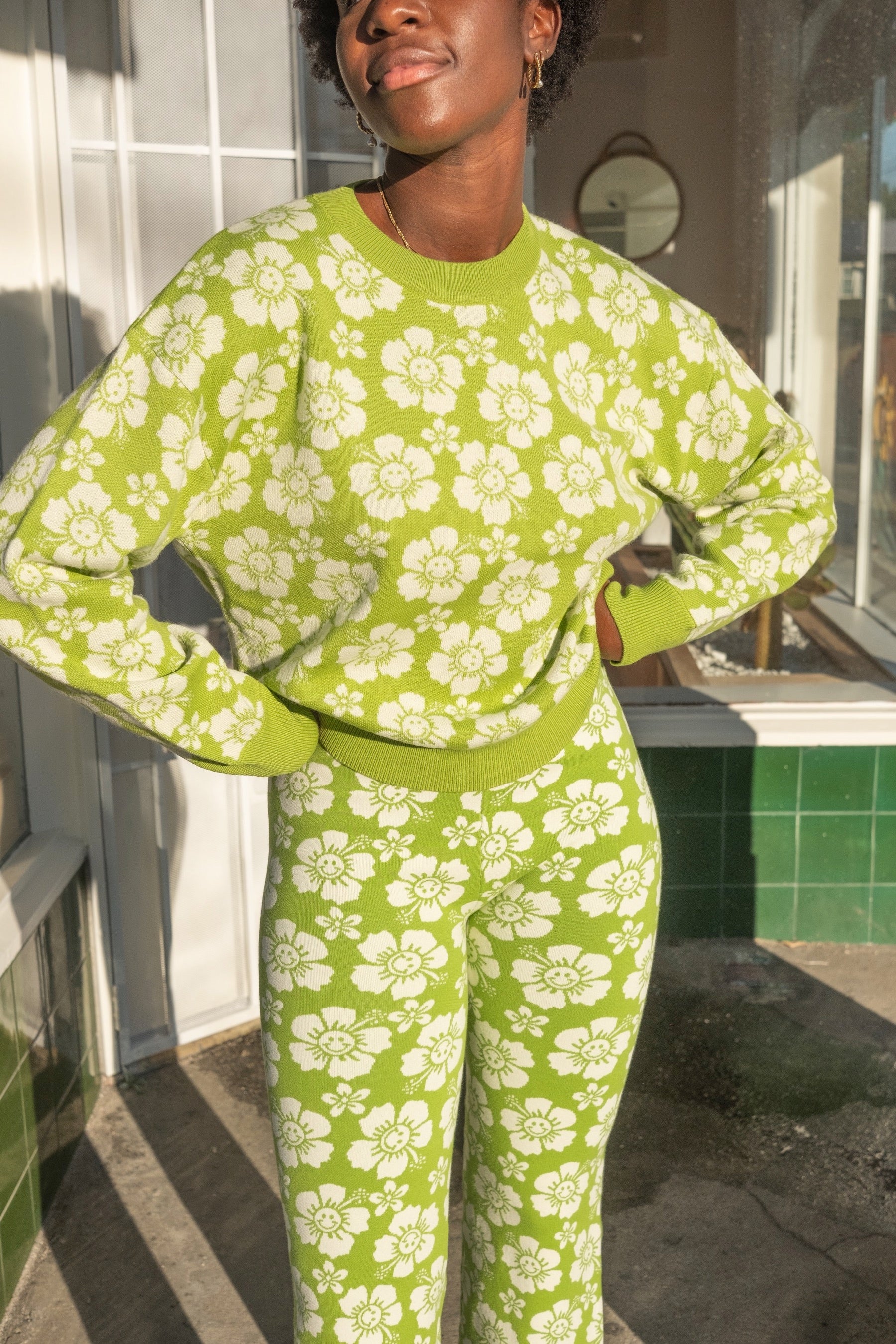 Olive Happy Hawaii Knit Jumper