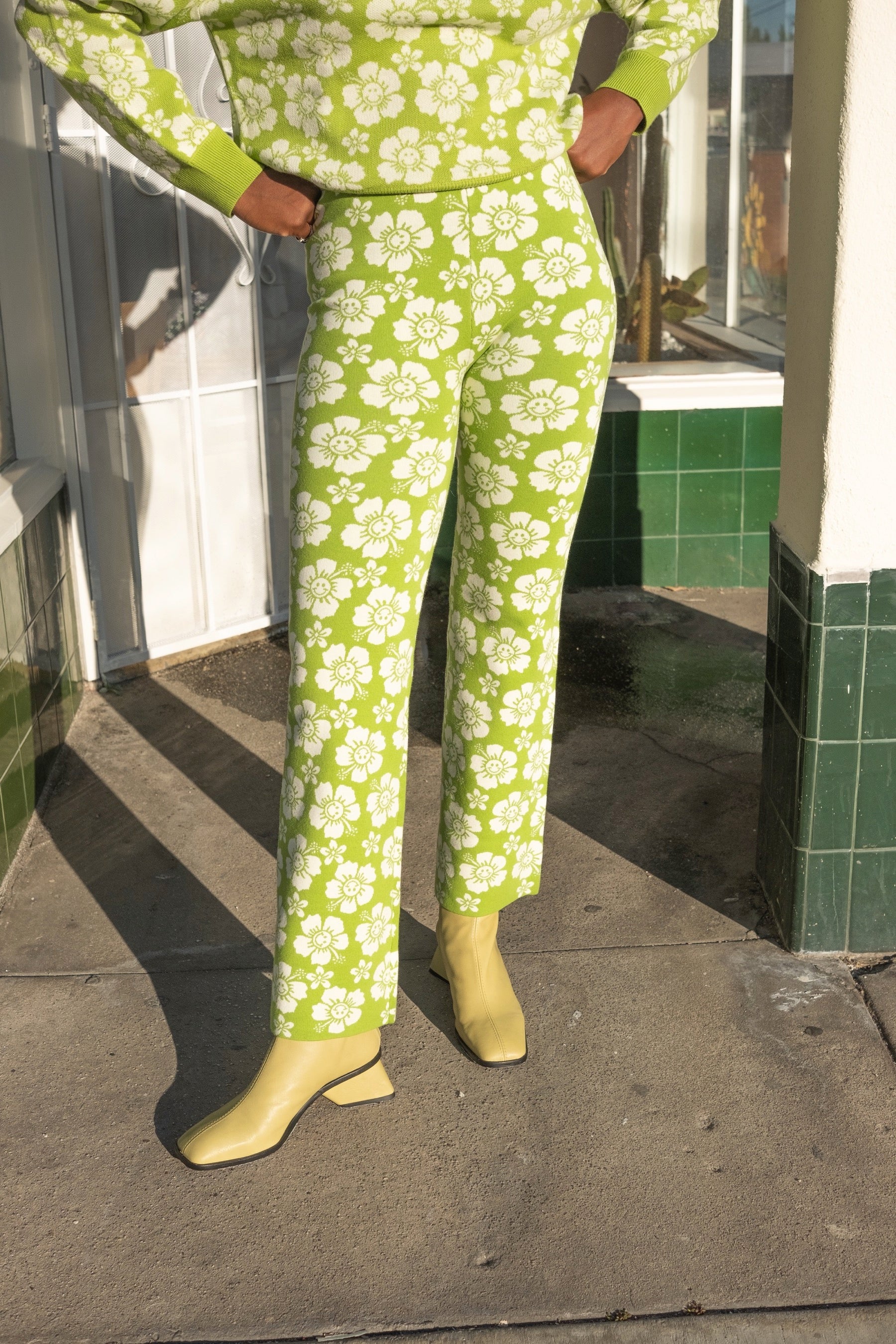 Olive Happy Hawaii Knit Pant