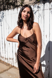 Chocolate Satin Sophie Dress