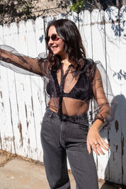Black Vendetta Organza Blouse