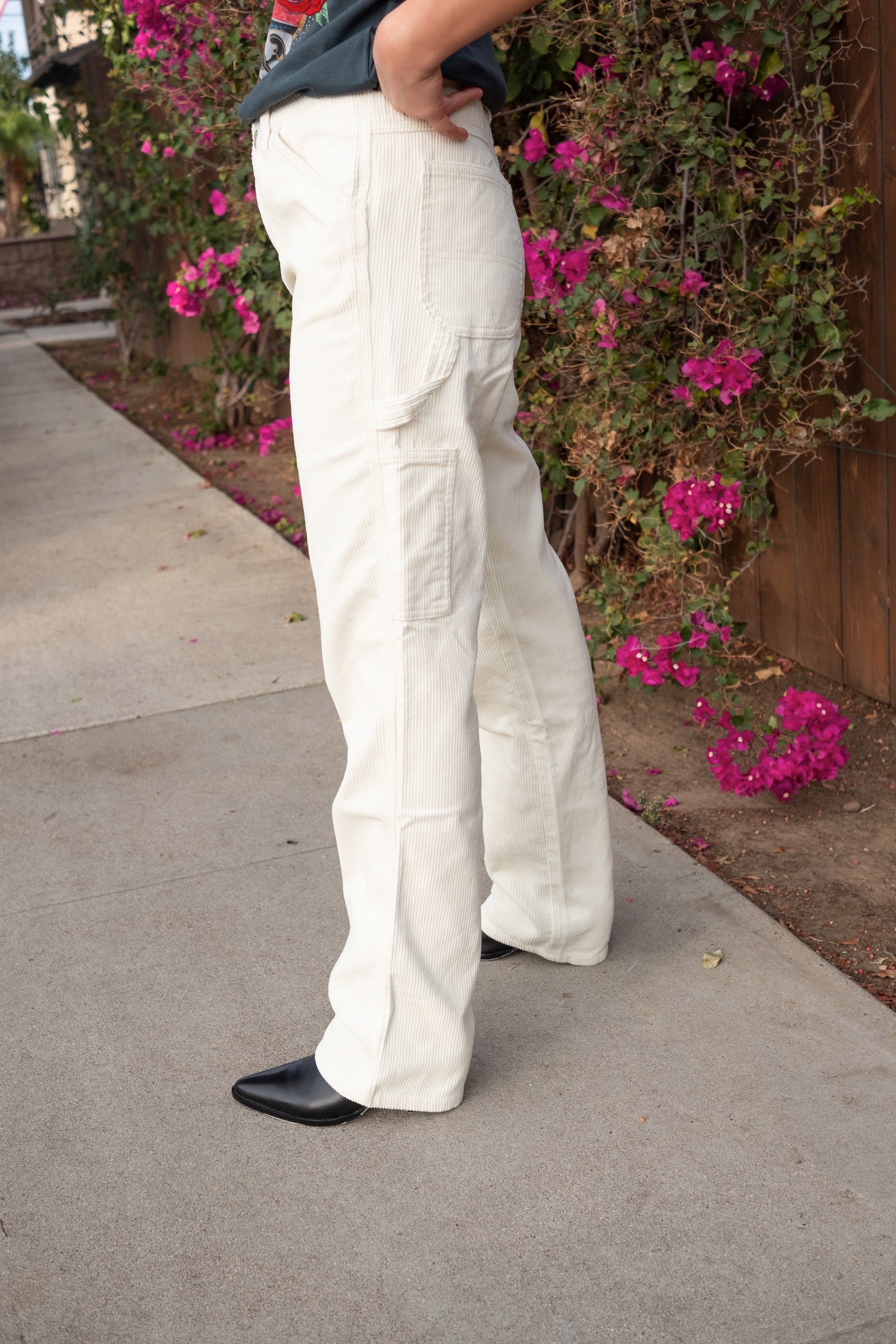 Cord Carpenter Pant - White