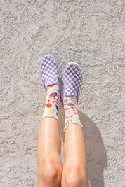 Violet Checkerboard Slip-On