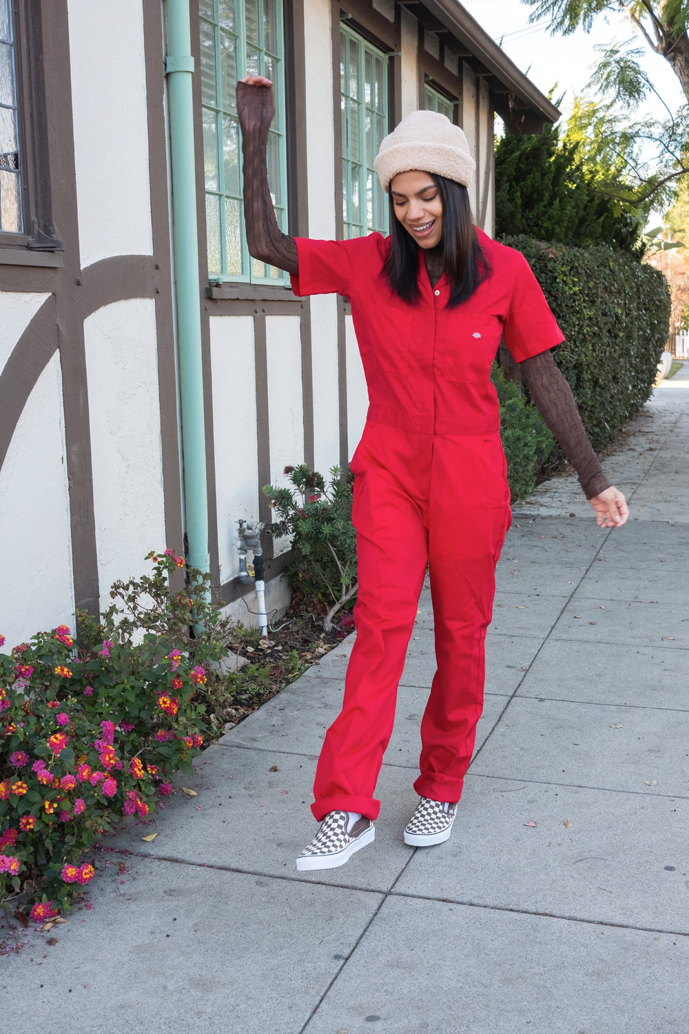 Short Sleeve Coveralls - Red