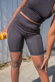 Black Float High Rise Bike Short