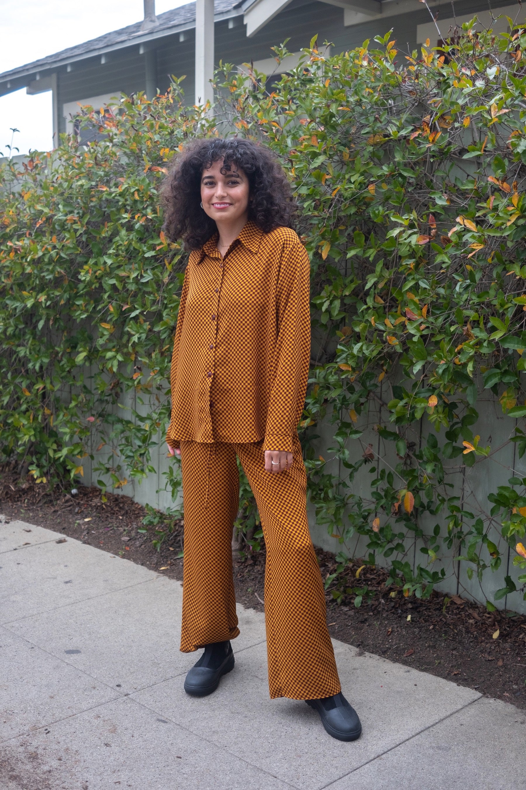 Red + Gold Check Bailey Pant