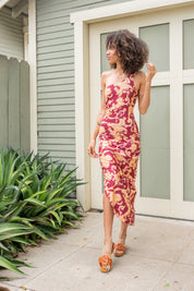 Wine Chrysanthemum Celine Dress