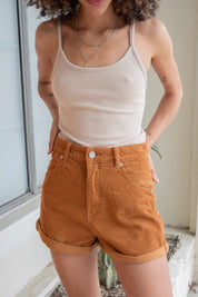 Tan Cord Dusters Shorts