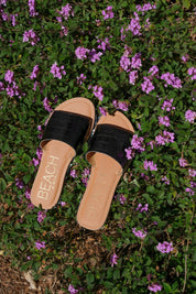 Black Croc Cabana Sandal