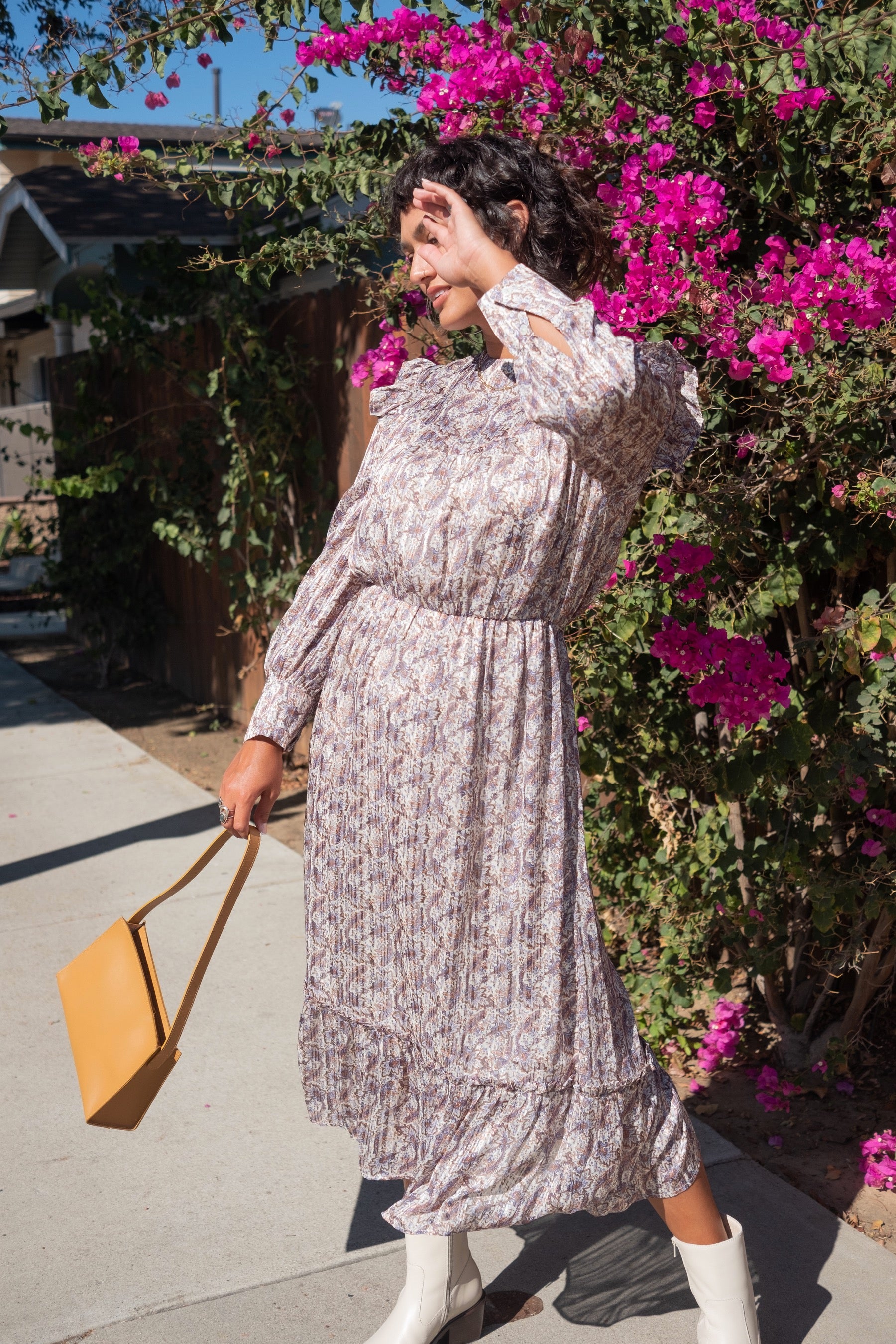 Plum Bliss Ruffled Midi Dress