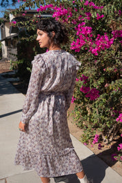 Plum Bliss Ruffled Midi Dress