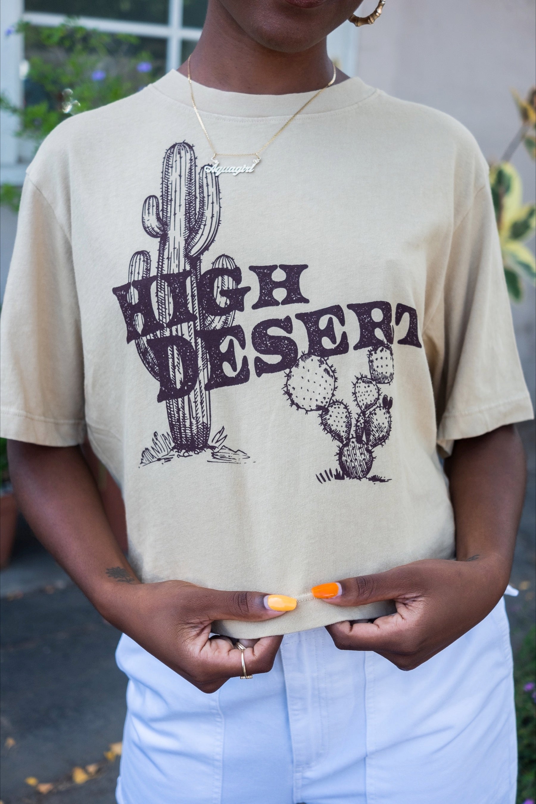 X Prism Tan High Desert Crop Tee