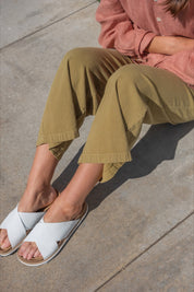 White Sidelines Sandal