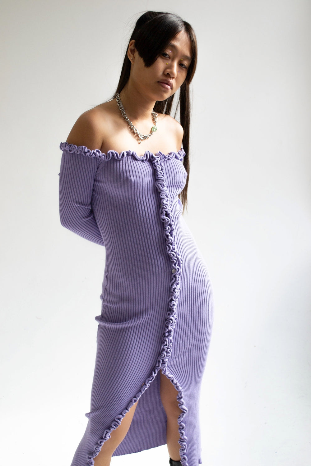 Jasmine Charlie Ruffle Knit Dress