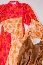 Neon Electro Floral Saloon Dress