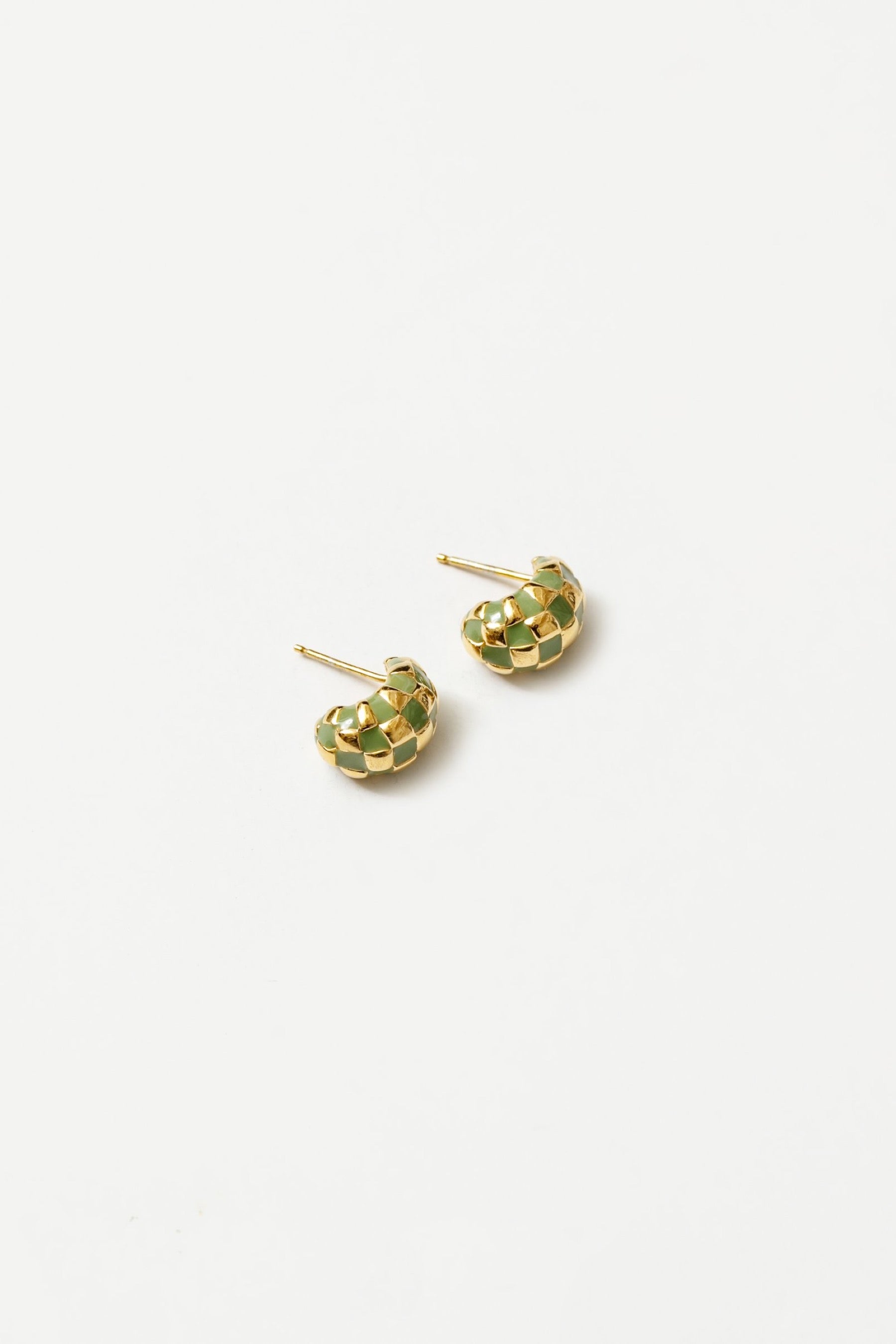 Small Green + Gold Nellie Earrings