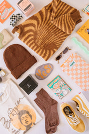 Bronze Glitter Lurex Her Socks