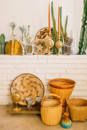 Large Woven Brown Bowl