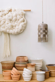 X Prism Checkered Cylinder Pendant