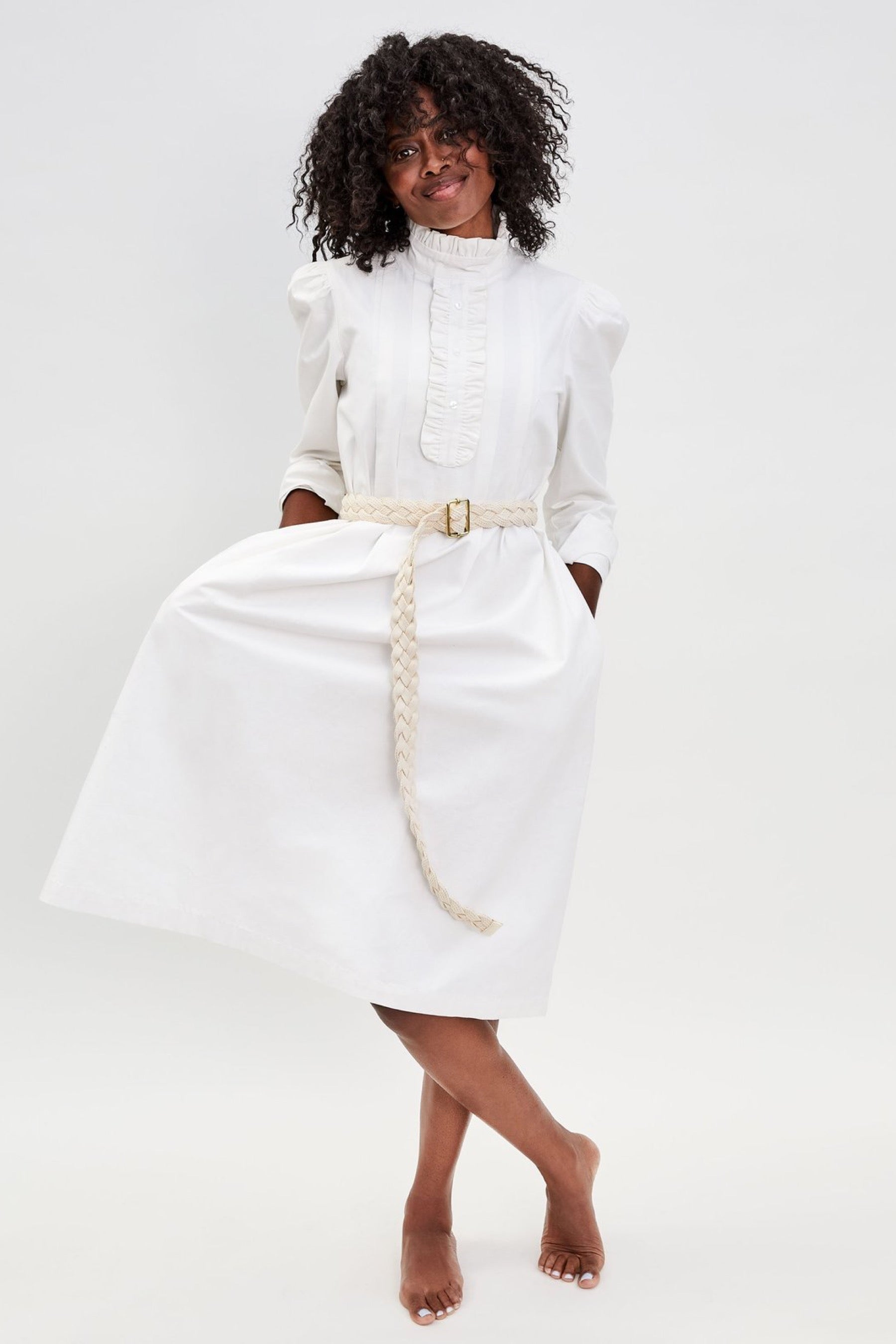 Cream Braided Rope Belt
