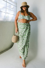 Moss Stroke Wrap Skirt