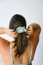 Sage Mini Organza Scrunchie