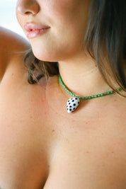 Green Polka Heart Necklace