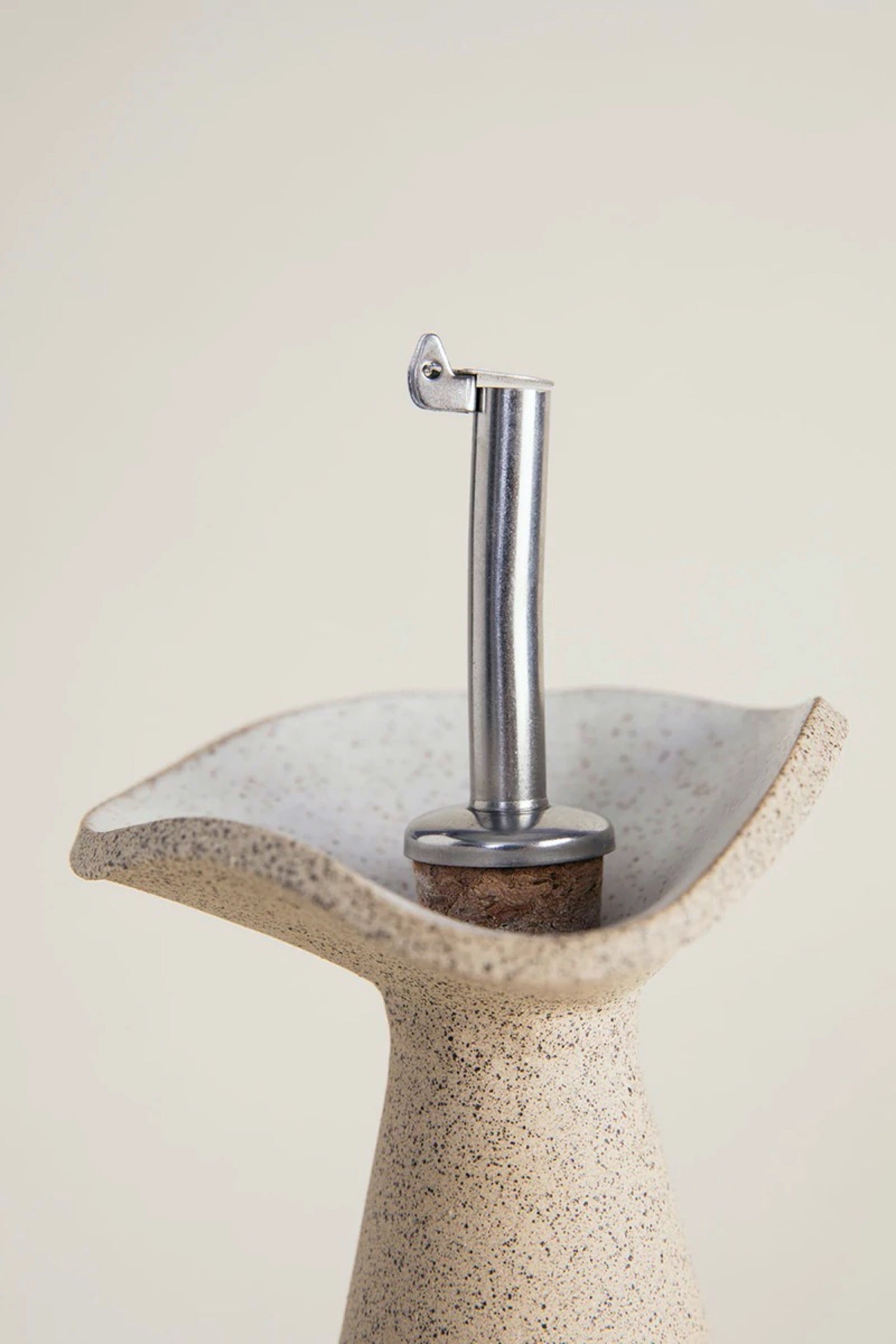 Speckled White Flora Oil Cruet