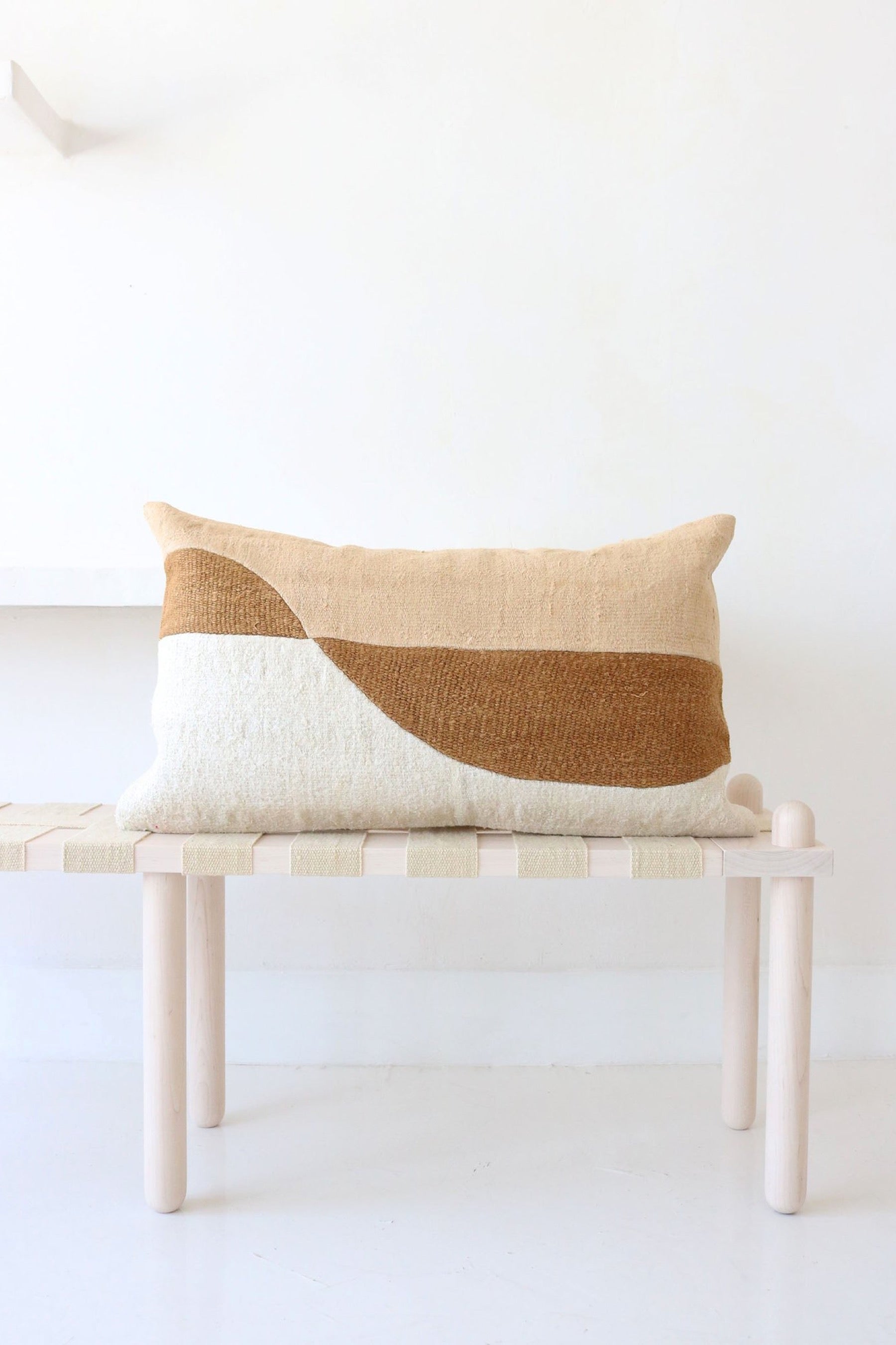 Large Cream + Tan Forma No. 2 Lumbar Pillow