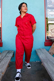 Short Sleeve Coveralls - Red