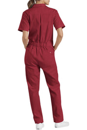 Short Sleeve Coveralls - Red