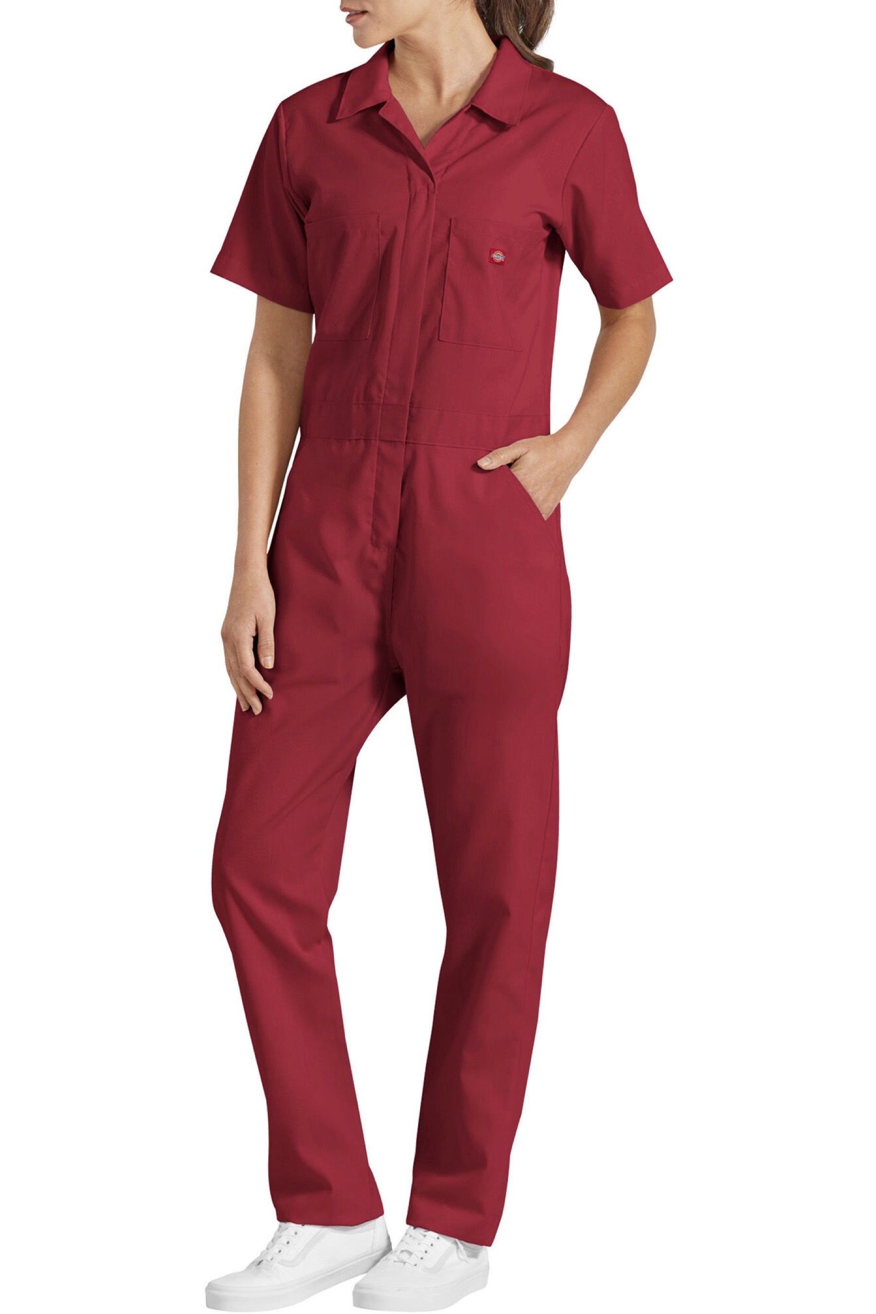 Short Sleeve Coveralls - Red