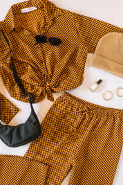 Red + Gold Check Bailey Pant