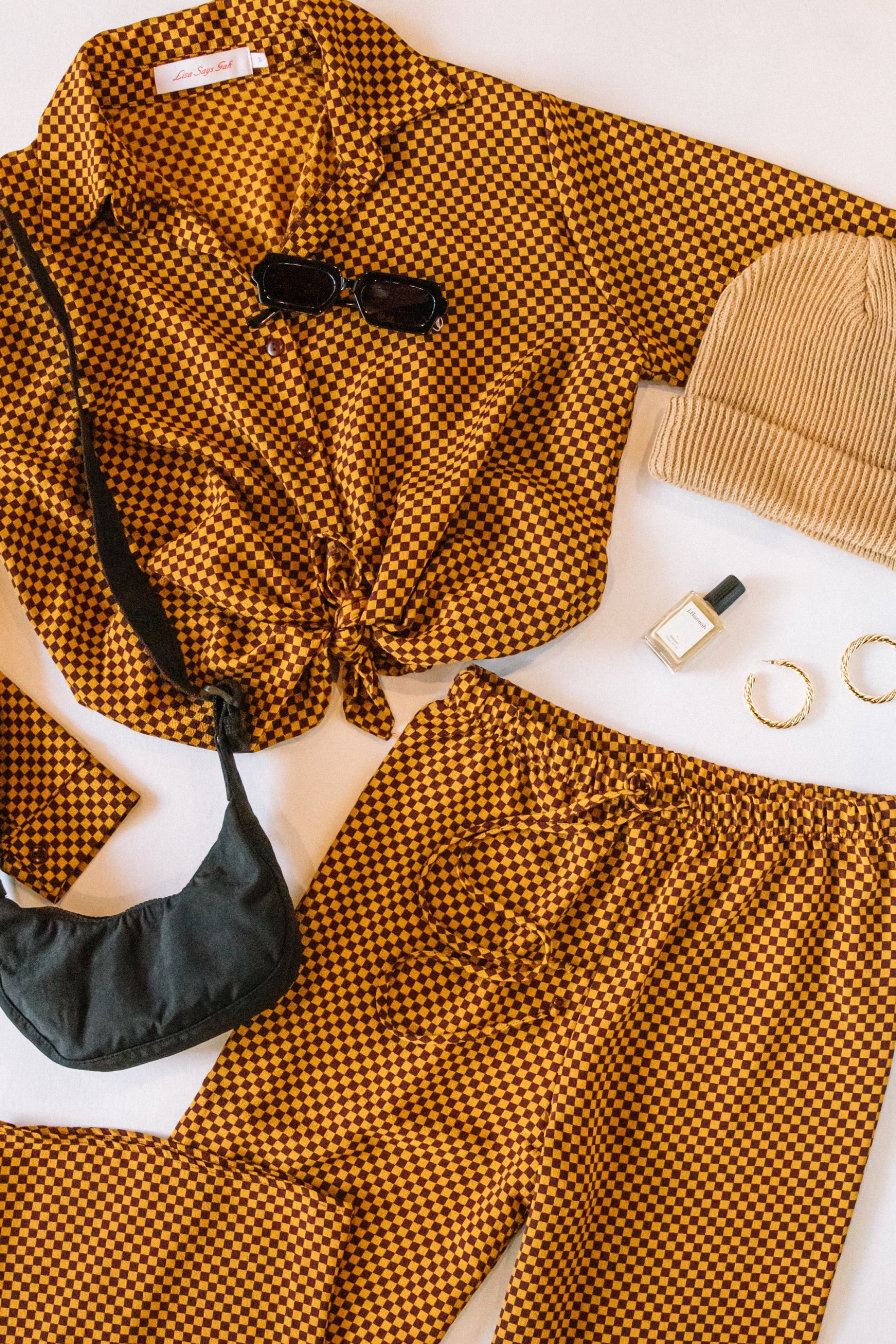 Red + Gold Check Bailey Pant