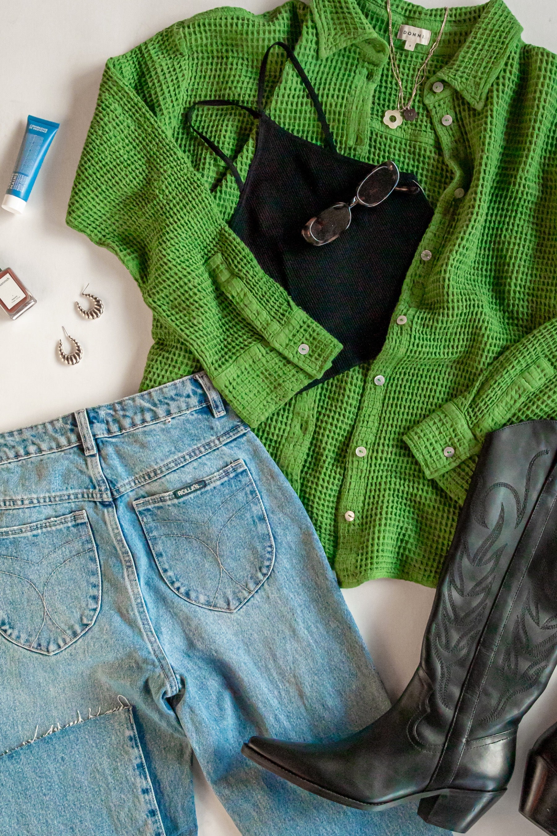 Matcha Waffle Button Down