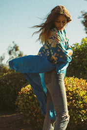 Blue Floral Georgia Robe