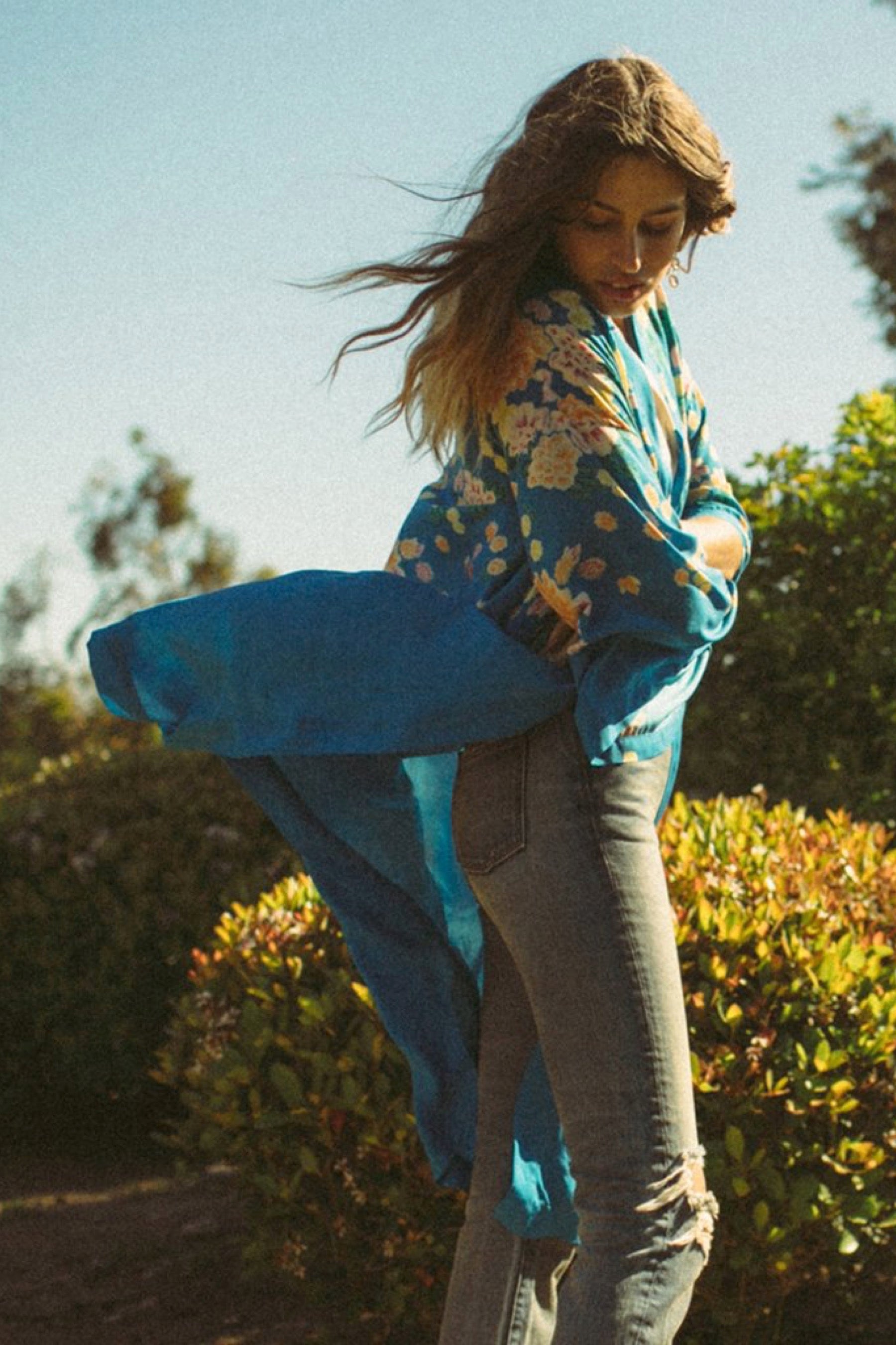 Blue Floral Georgia Robe