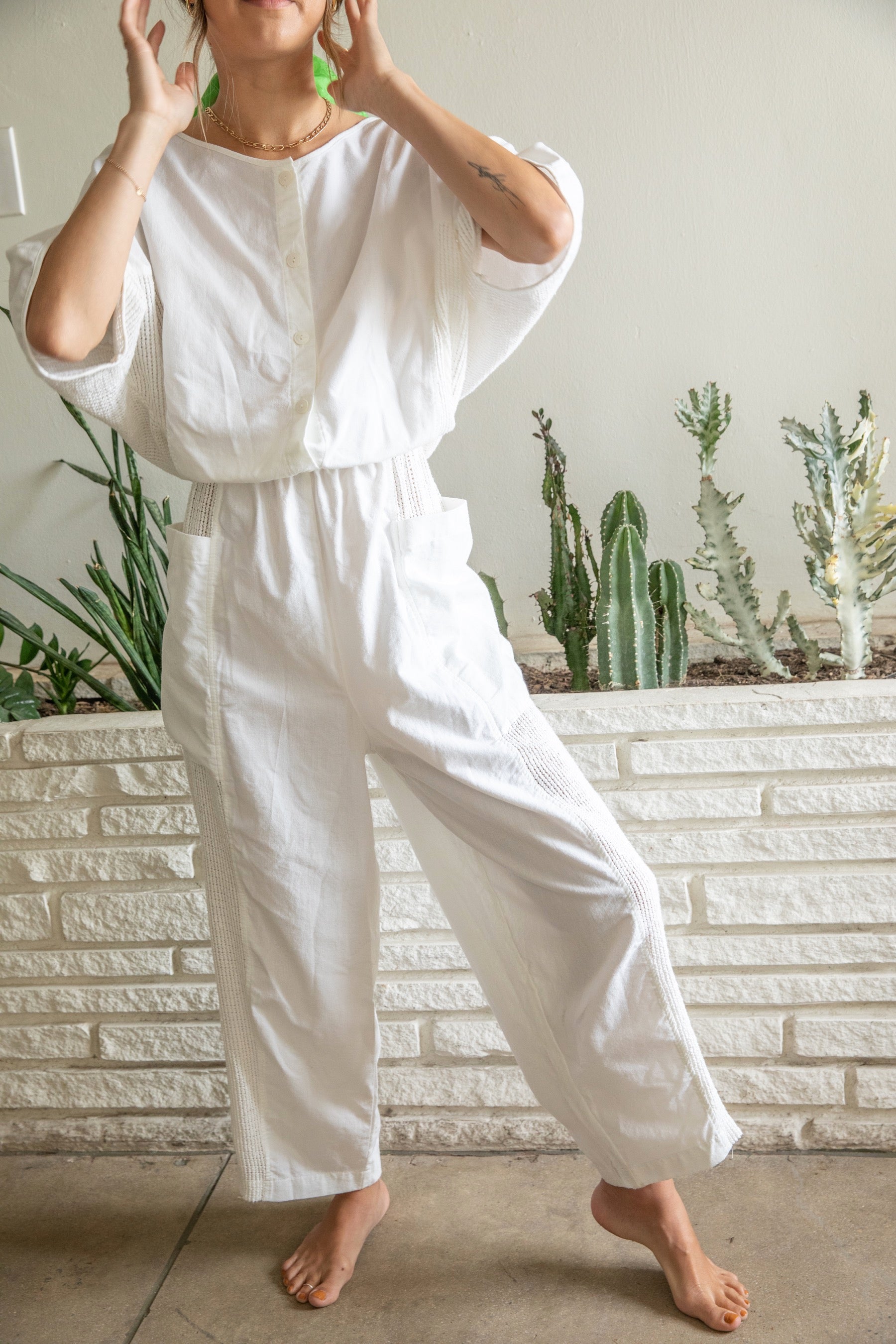 White Action Scene Coveralls